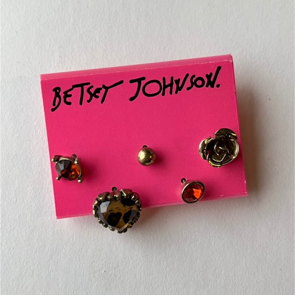 Betsey Johnson Gold and Black Earring Collection